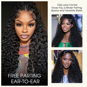 13x6 Full HD Lace Wigs Deep Wave Human Hair Parting Max Wigs Pre Plucked Natural Hairline