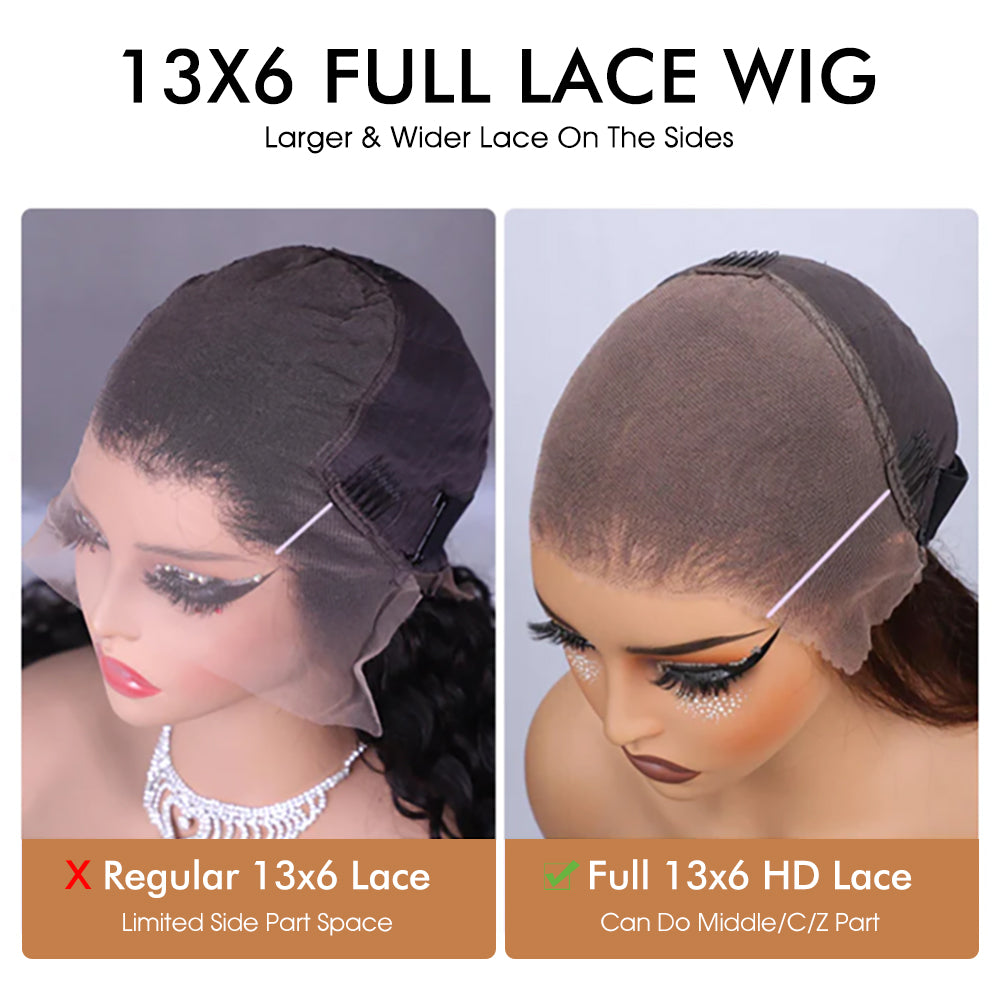 Highlight Red Mix Burgundy  Loose Body Wave Wigs Glueless HD Lace Human Hair Wigs