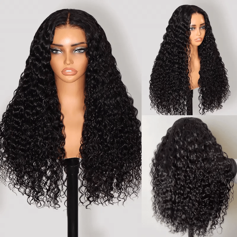 13x6 Full HD Invisible Lace Frontal Wigs Water Wave Human Hair Wigs with Natural Looking Hairline