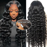 8x5 & 13x4 HD Lace Wigs with Natural Hairline Invisible Knots Loose Wave Pre Everything Wig with Ear Tapes