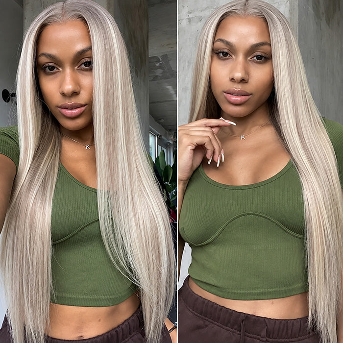 P18/613 Highlights Wig Straight HD Lace Front 13x6 Glueless Pre Plucked Natural Hairline