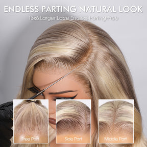 P18/613 Highlights Wig Straight HD Lace Front 13x6 Glueless Pre Plucked Natural Hairline