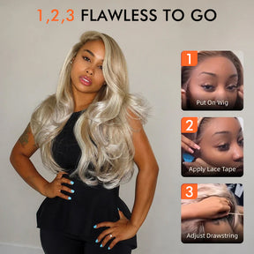 P18/613 Highlights Wig Straight HD Lace Front 13x6 Glueless Pre Plucked Natural Hairline