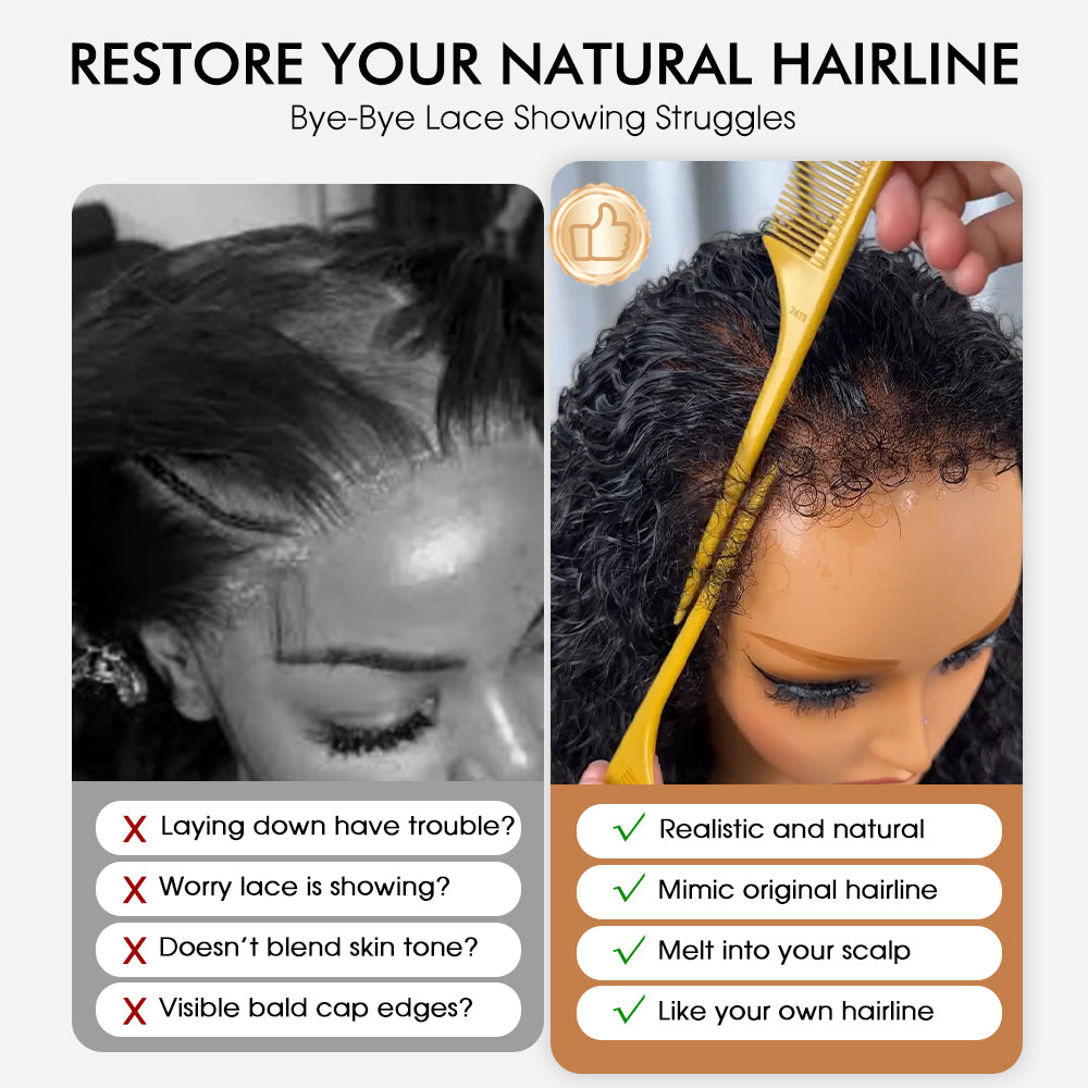 4C Edges Kinky Curly Human Hair Bob Wigs HD Lace Front Wigs With Curly Baby Hair
