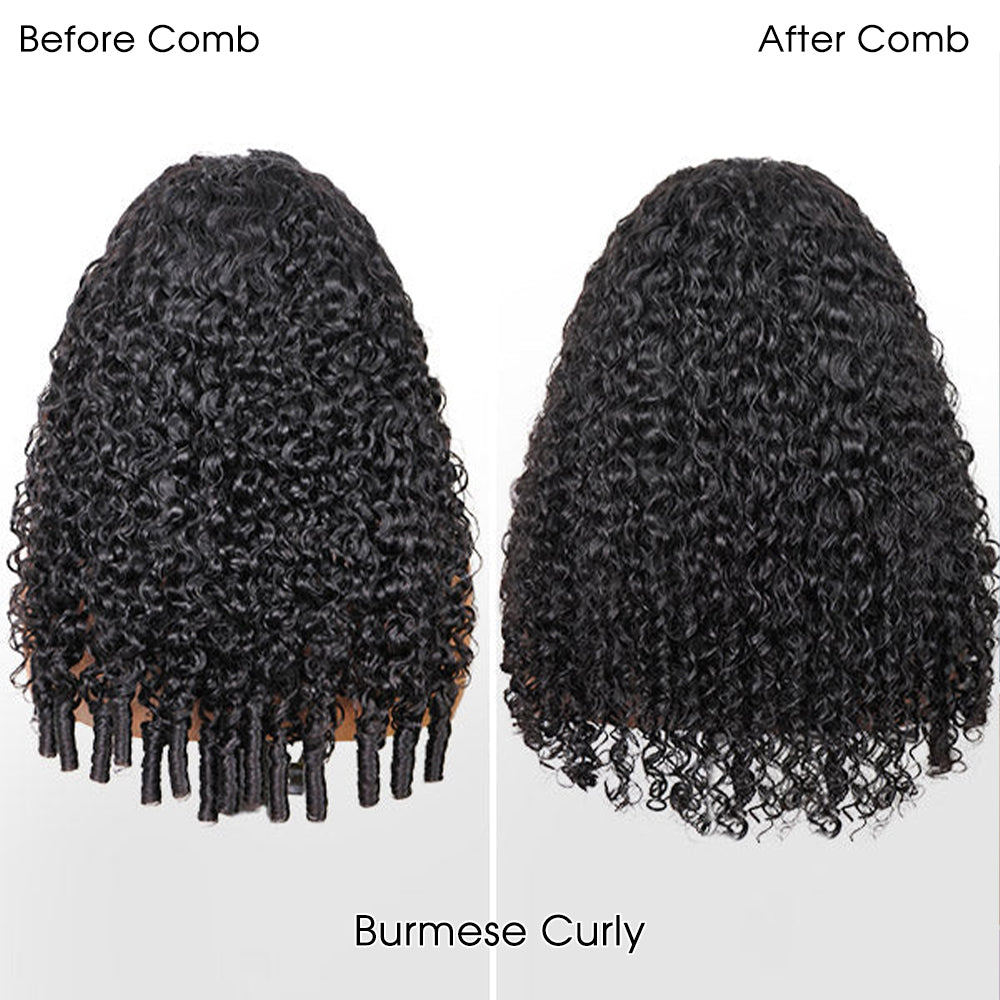 Pizazz Hair 3 In 1 Half Wig | Easy Wear Curly Wear Go Half Wig With Adjustable String Beginner Friendly