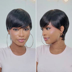 Pixie Cut Wig Fashion Cheap Pre-Styled Short Bob Wigs Easy Install Wig