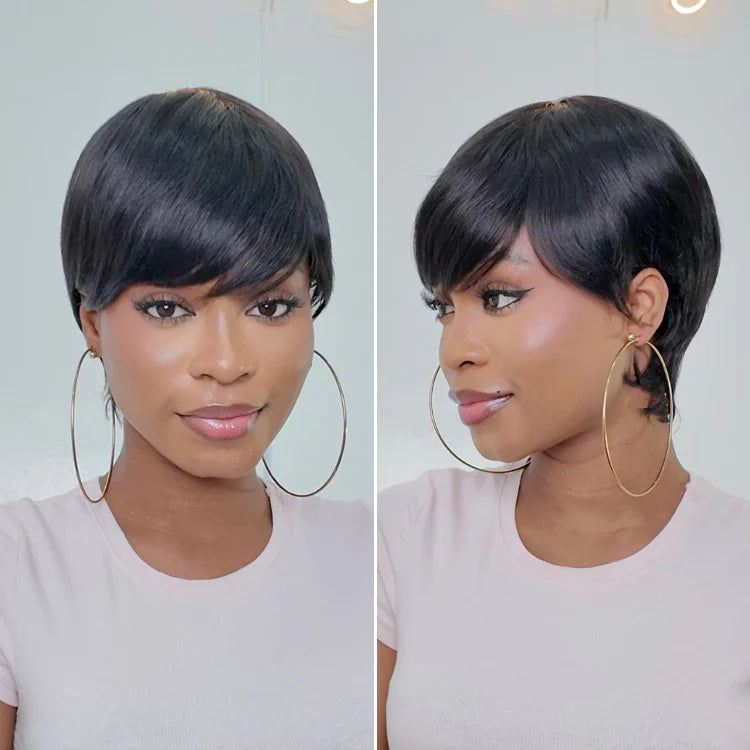 Pixie Cut Wig Fashion Cheap Pre-Styled Short Bob Wigs Easy Install Wig