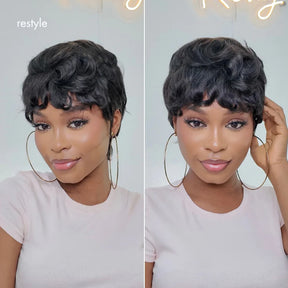 Pixie Cut Wig Fashion Cheap Pre-Styled Short Bob Wigs Easy Install Wig
