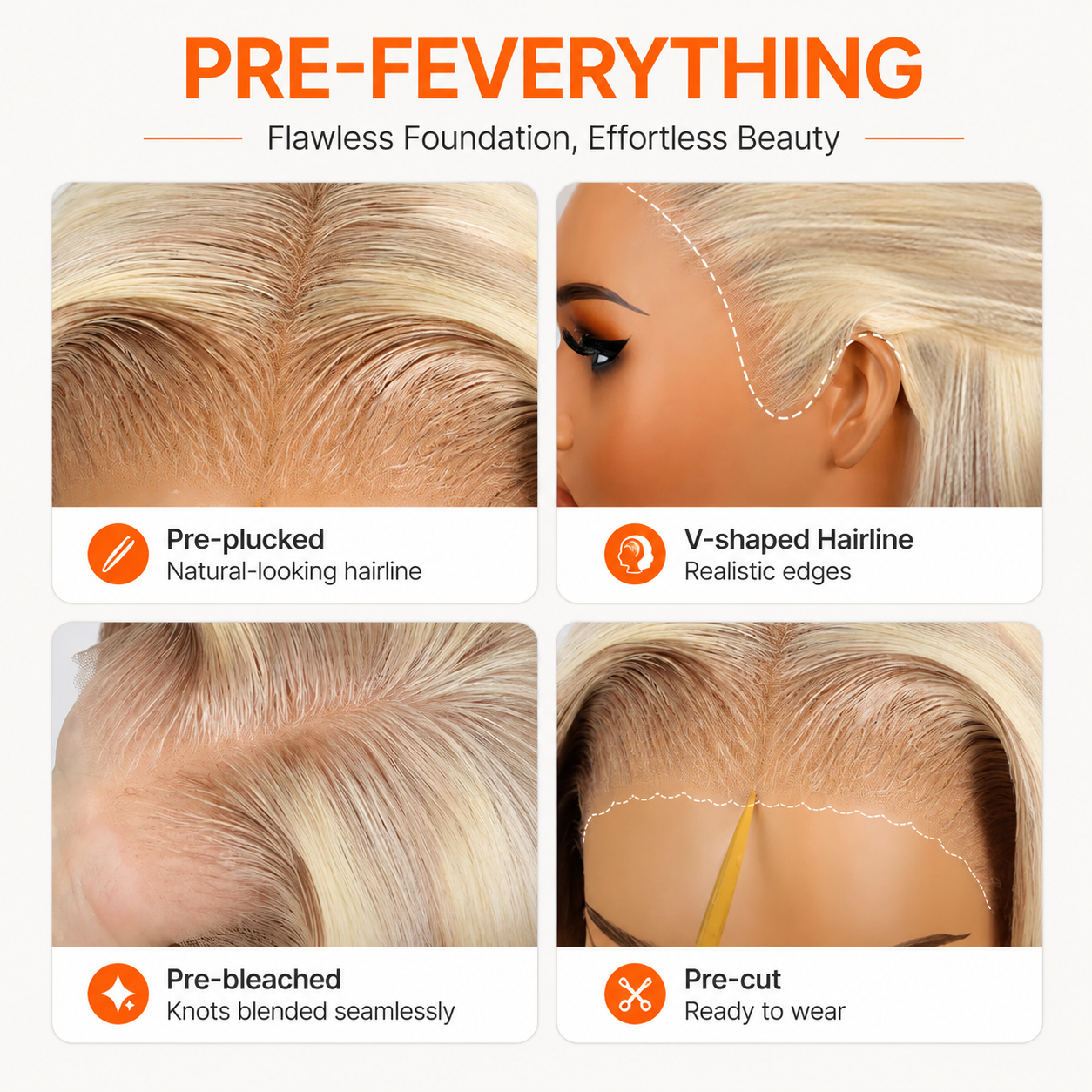 Ash Blonde 18# Lace Front Human Hair Wig With Bangs Pre Plucked Natural Baby Hair For Black Women