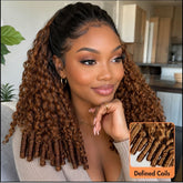 3 In 1 Half Wig | Blonde Burmese Curly with Black Roots No Glue Needed Install Filp Over Half Wig With Adjustable Drawstring