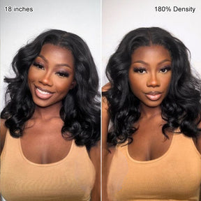 Pull Go 13x6 Full Glueless Wig Transparent Lace Front Wigs Body Wave Natural Black Flash Sale  Pizazz Hair