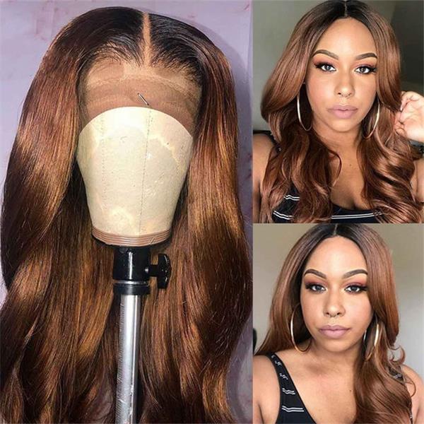 Pizazz T1B-4 Body Wave Full 13x6 Lace Frontal Virgin Human Hair Wigs 250% 12A Grade Human Hair ( 22Inch)