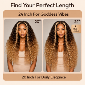 Glueless Ombre Brown To Blonde Highlight Deep Wave Lace Front Wig | 220 Density Pre Plucked Human Hair For Women
