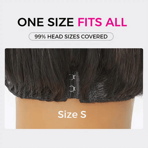 Pizazz Hair Chocolate Brown Body Wave With Curtain Bangs Wig 8×5 Pre-Cut Glueless Lace Wig 180%