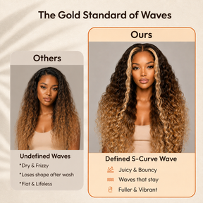 Glueless Ombre Brown To Blonde Highlight Deep Wave Lace Front Wig | 220 Density Pre Plucked Human Hair For Women