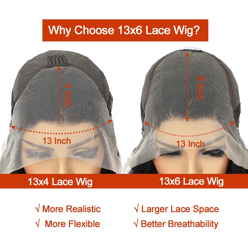 13x6 HD Burnt Orange Body Wave Wig Colored Human Hair Glueless Lace Wigs