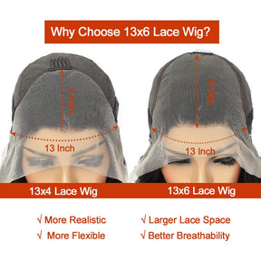 13x6 HD Burnt Orange Body Wave Wig Colored Human Hair Glueless Lace Wigs