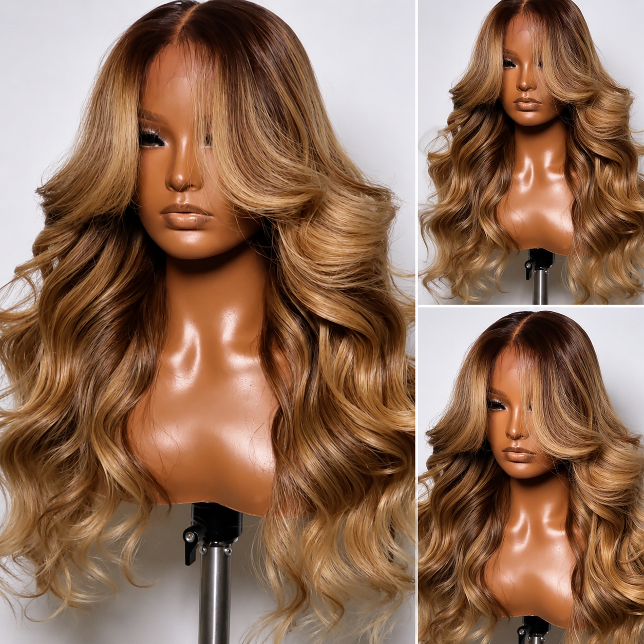 4/27 Highlight Body Wave Glueless Pre-Cut HD Lace Wig | Face-Framing Curtain Bangs