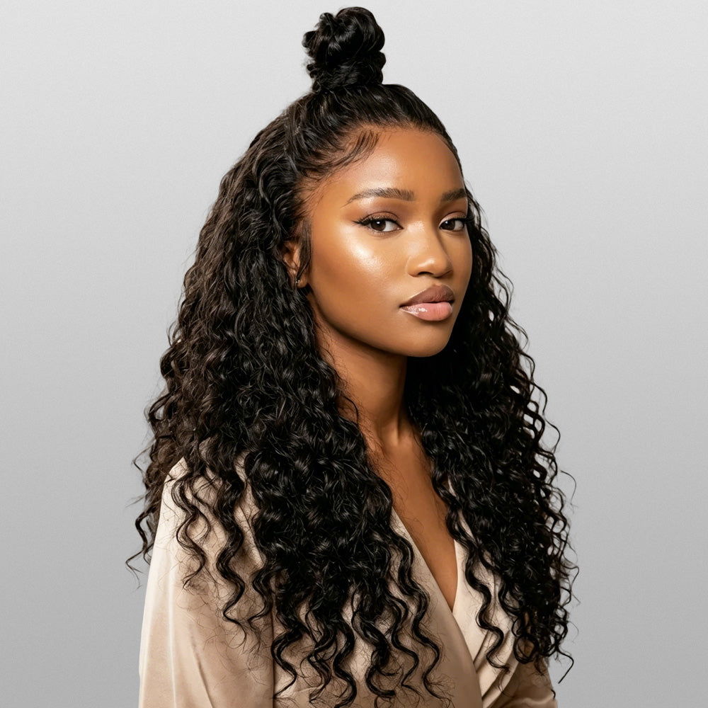 13x6 Full HD Lace Wigs Deep Wave Human Hair Parting Max Wigs Pre Plucked Natural Hairline