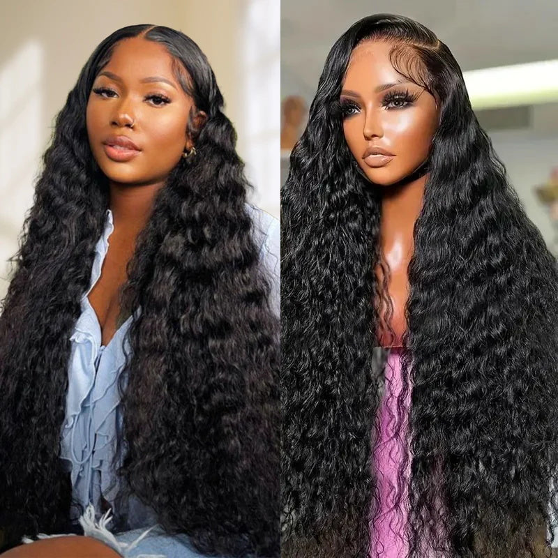 Glueless Water Wave 8x5 Pre Cut Lace Pre Bleached Knots Plucked Hairline 220% Density