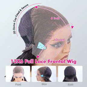 13×6 HD Lace Frontal Wigs Deep Wave Glueless Pre-bleached Knots Wear Go Glueless Wig Human Hair Wigs 180%