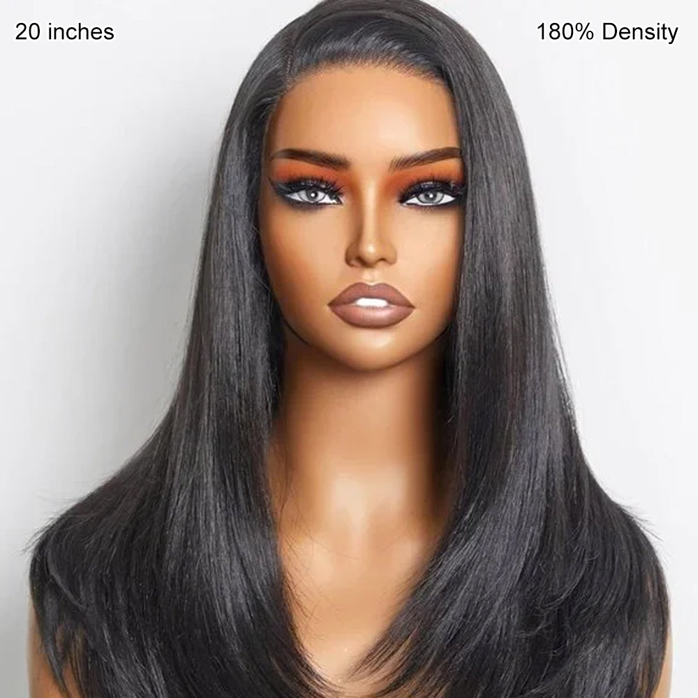13X6 Pull Go Wig Straight Hair Transparent Lace Glueless Wigs Human Hair 180% 250% Density Flash Sale