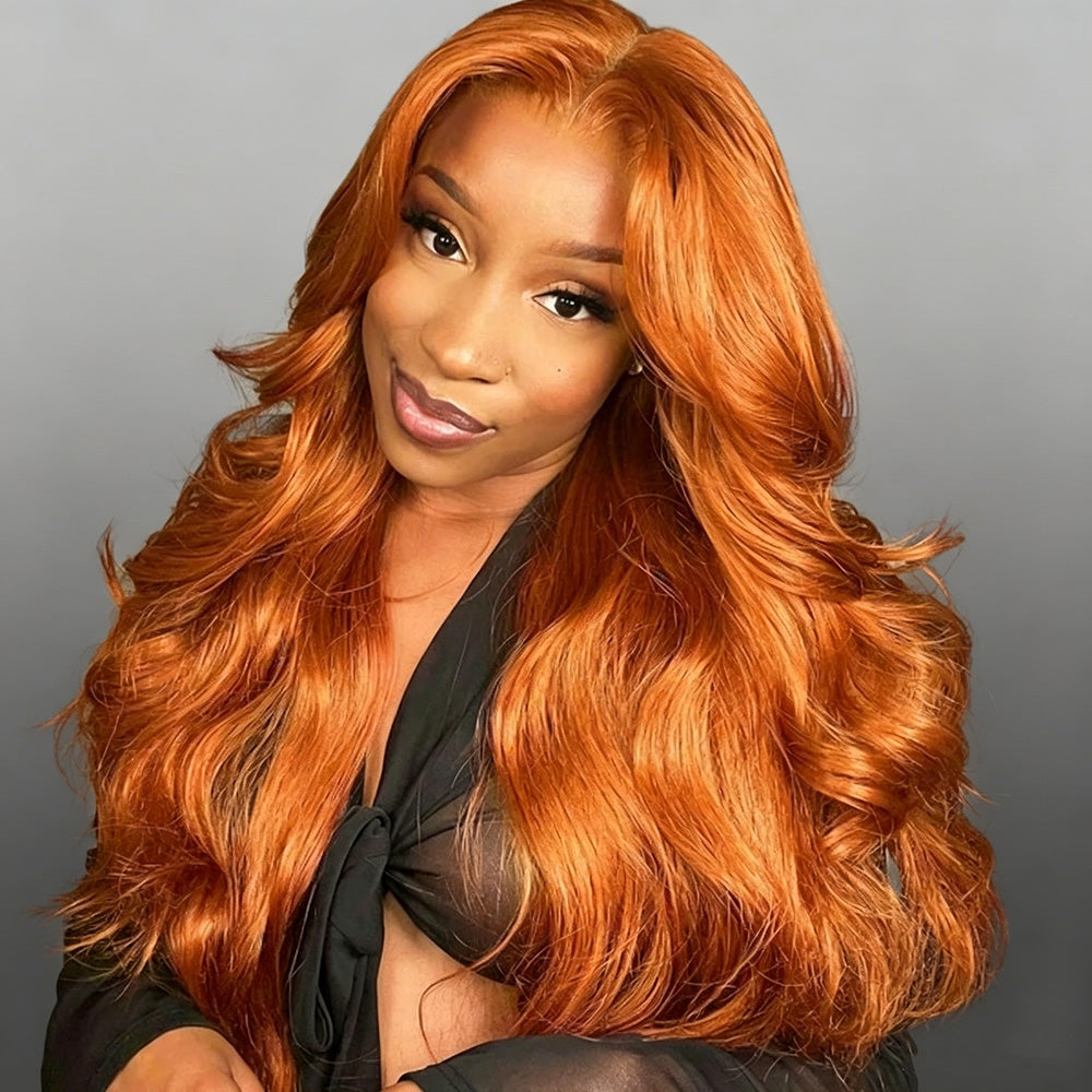 Ginger Lace Front Wigs Human Hair 13x6 HD Lace Wig with Pre-plucked Hairline