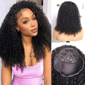 Pizazz Hair 3 In 1 Half Wig | Easy Wear Curly Wear Go Half Wig With Adjustable String Beginner Friendly