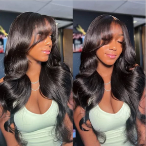 Body Wave Glueless Ear-to-ear 13x6 Frontal HD Lace Wig Human Hair Flexi-Fit Drawstring Cap