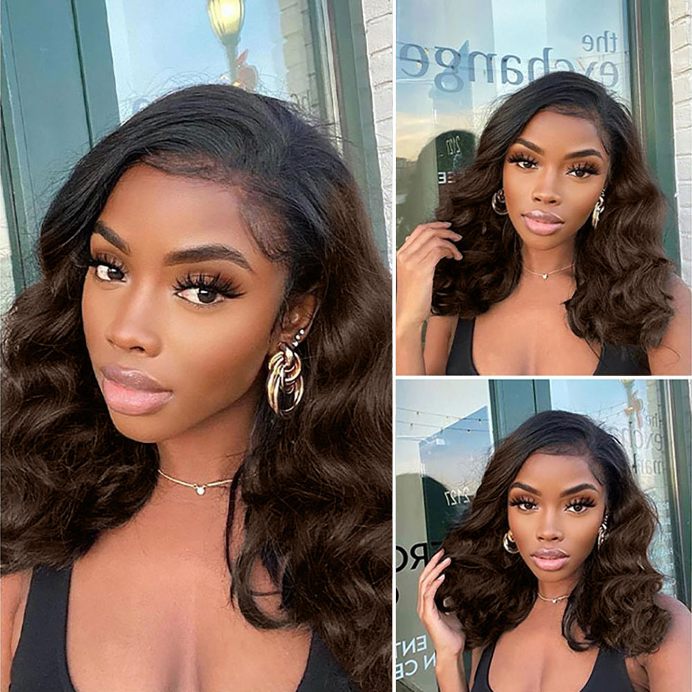 Pizazz Hair Balayage T1b-4# Loose Body Wave 8x5 Pre Cut HD Lace Wear & Go 220% Density Wig