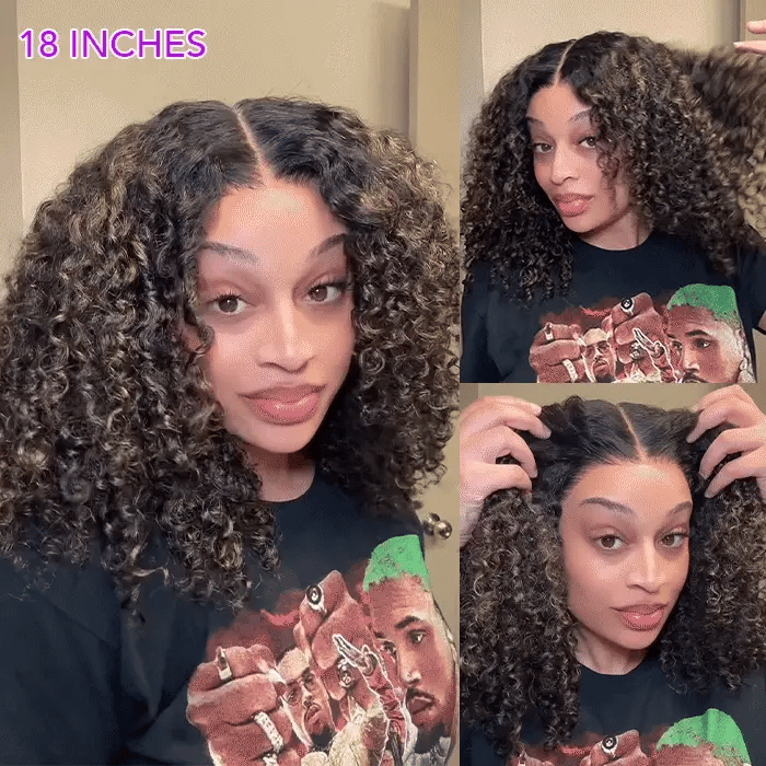 Glueless Blonde HighlightJerry Curl 13x6 Pre-everything Human Hair With Drawstring Wigs 250% Density