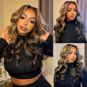 Balayage Highlight 1B/27 Colored Pre Cut Lace Tiny Knots Wig Upgraded 7X5 HD Lace Closure Human Hair Wig