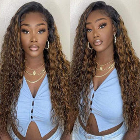 1B/30 Highlight Invisible Strap Fit Wigs Transparent Glueless 360 HD Lace Wigs Bleached Knots Pre Plucked Lace Wigs