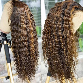 1B/30 Highlight Invisible Strap Fit Wigs Transparent Glueless 360 HD Lace Wigs Bleached Knots Pre Plucked Lace Wigs