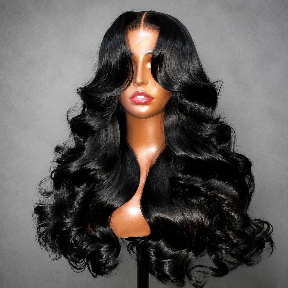 Butterfly Cut Curtain Bangs Loose Body Wave Wig 13x6 Deep Part Glueless Pre Cut HD Lace Drawstring Wig