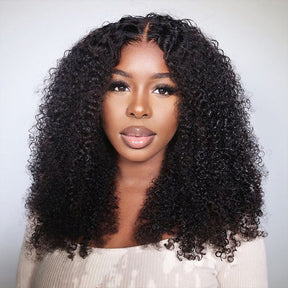 Pizazz Hair Afro Curly unit with 4C Hairline Edge HD Lace Closure With Bleached Knots  250% Density