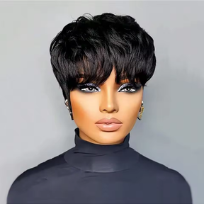 2 Wigs Set |  Layered Pixie Cut Short Bob Wigs & 5X5 HD Lace Reddish Brown Body Wave Wig