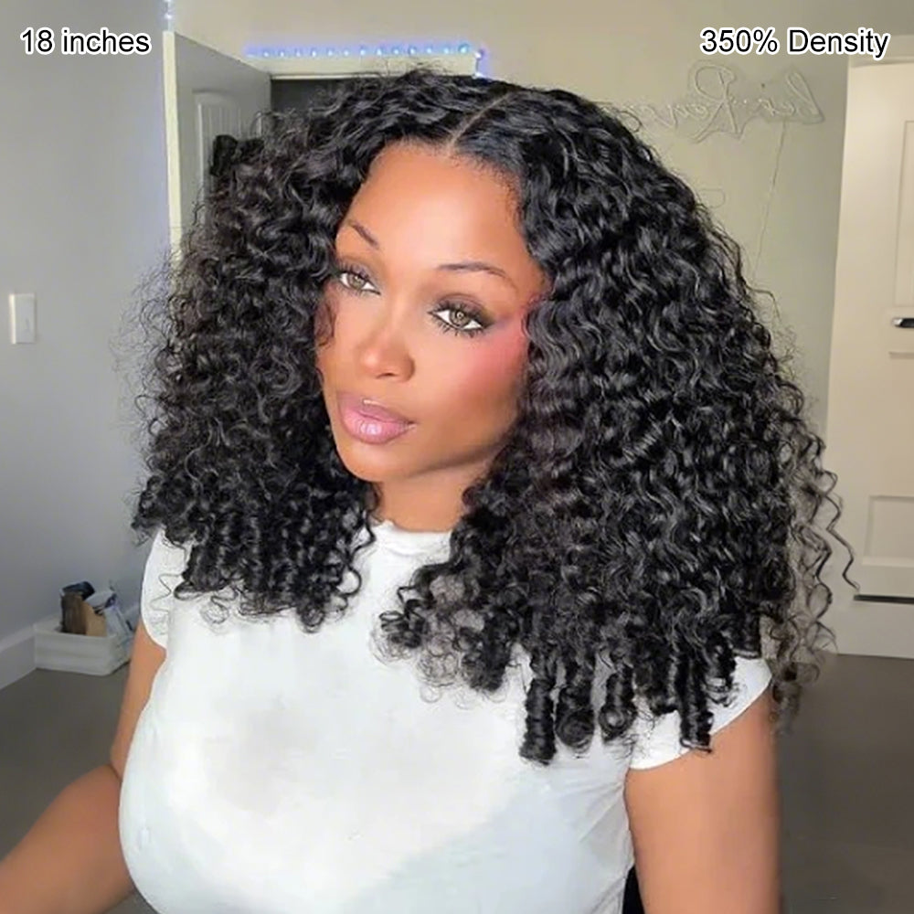 Pizazz Hair Burmese Curly Glueless 13x6 HD Lace Front Wear Go Wig With Flexible Fit Drawstring Human Hair Wig