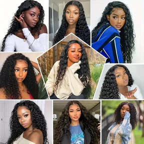 Invisible Knots Wig 8x5 & 13x4 Pre-Everything Glueless Lace Wigs Water Wave Wig With Ear Tapes Black Wigs