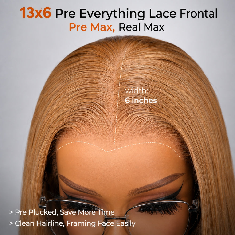 Beyonce Hair 13x6 Pre Everything Lace Front Honey Blonde #27 Color Deep Wave Wig Human Hair 220% Density