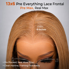 Beyonce Hair 13x6 Pre Everything Lace Front Honey Blonde #27 Color Deep Wave Wig Human Hair 220% Density