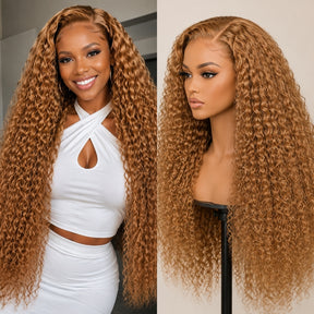Beyonce Hair 13x6 Pre Everything Lace Front Honey Blonde #27 Color Deep Wave Wig Human Hair 220% Density