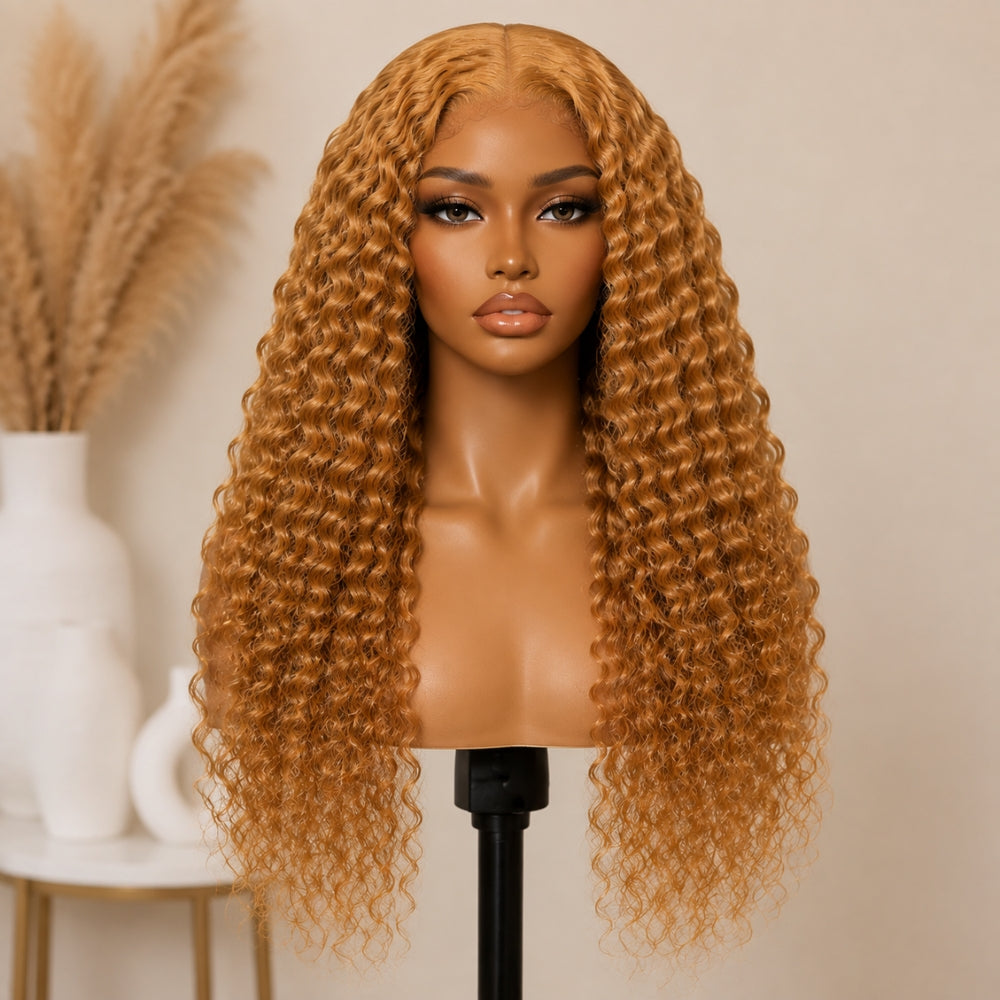 Beyonce Hair 13x6 Pre Everything Lace Front Honey Blonde #27 Color Deep Wave Wig Human Hair 220% Density