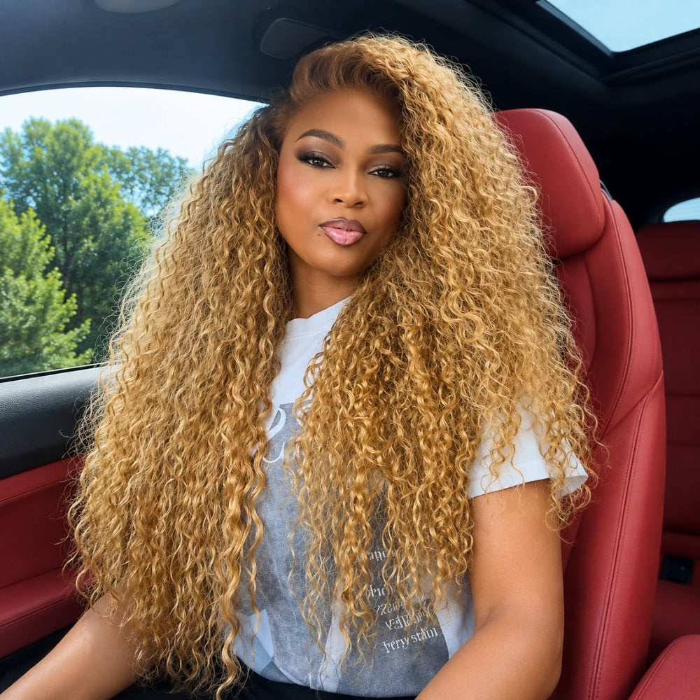 Honey Blonde #27 Deep Wave 13x6 Pre Everything HD Lace Front Wig Human Hair Pre Plucked Bleached Knots