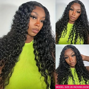 Invisible Knots Wig 8x5 & 13x4 Pre-Everything Glueless Lace Wigs Water Wave Wig With Ear Tapes Black Wigs