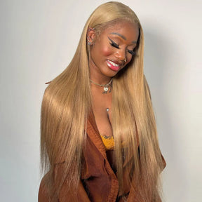 Honey Blonde Body Wave Wig 13x6 HD Lace Frontal Wig 220% Density