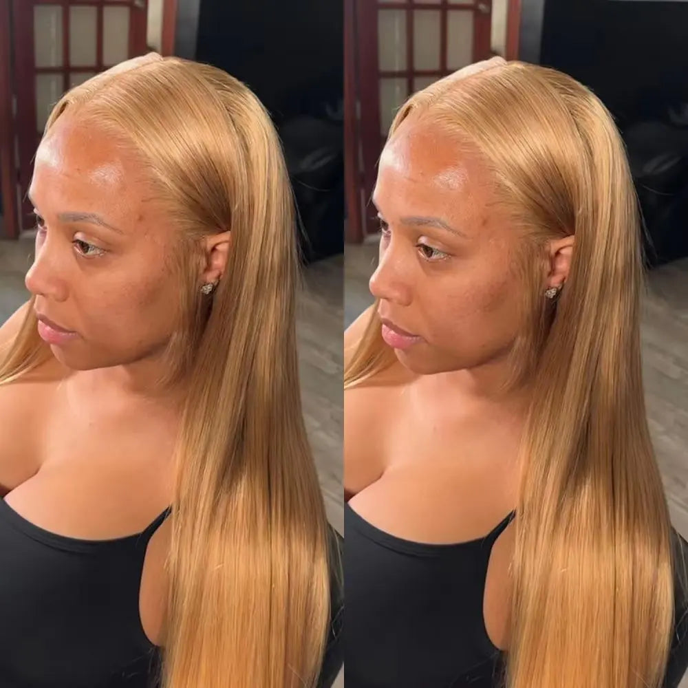 Honey Blonde Body Wave Wig 13x6 HD Lace Frontal Wig 220% Density