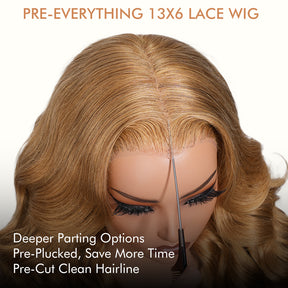 Honey Blonde Body Wave Wig 13x6 HD Lace Frontal Wig 220% Density