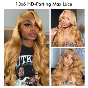 Honey Blonde Body Wave Wig 13x6 HD Lace Frontal Wig 220% Density