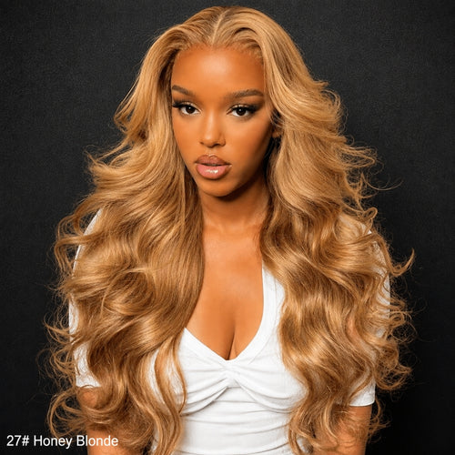 Honey Blonde Body Wave Wig 13x6 HD Lace Frontal Wig 220% Density